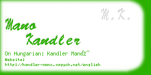 mano kandler business card